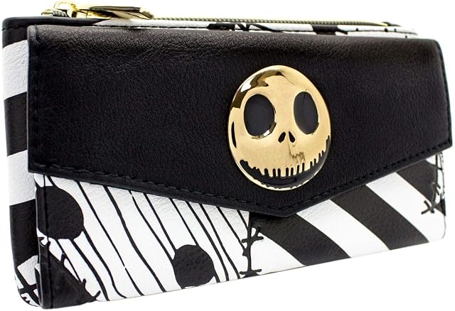Nightmare Before Christmas Patchwork Black Coin & Card Clutch Purse