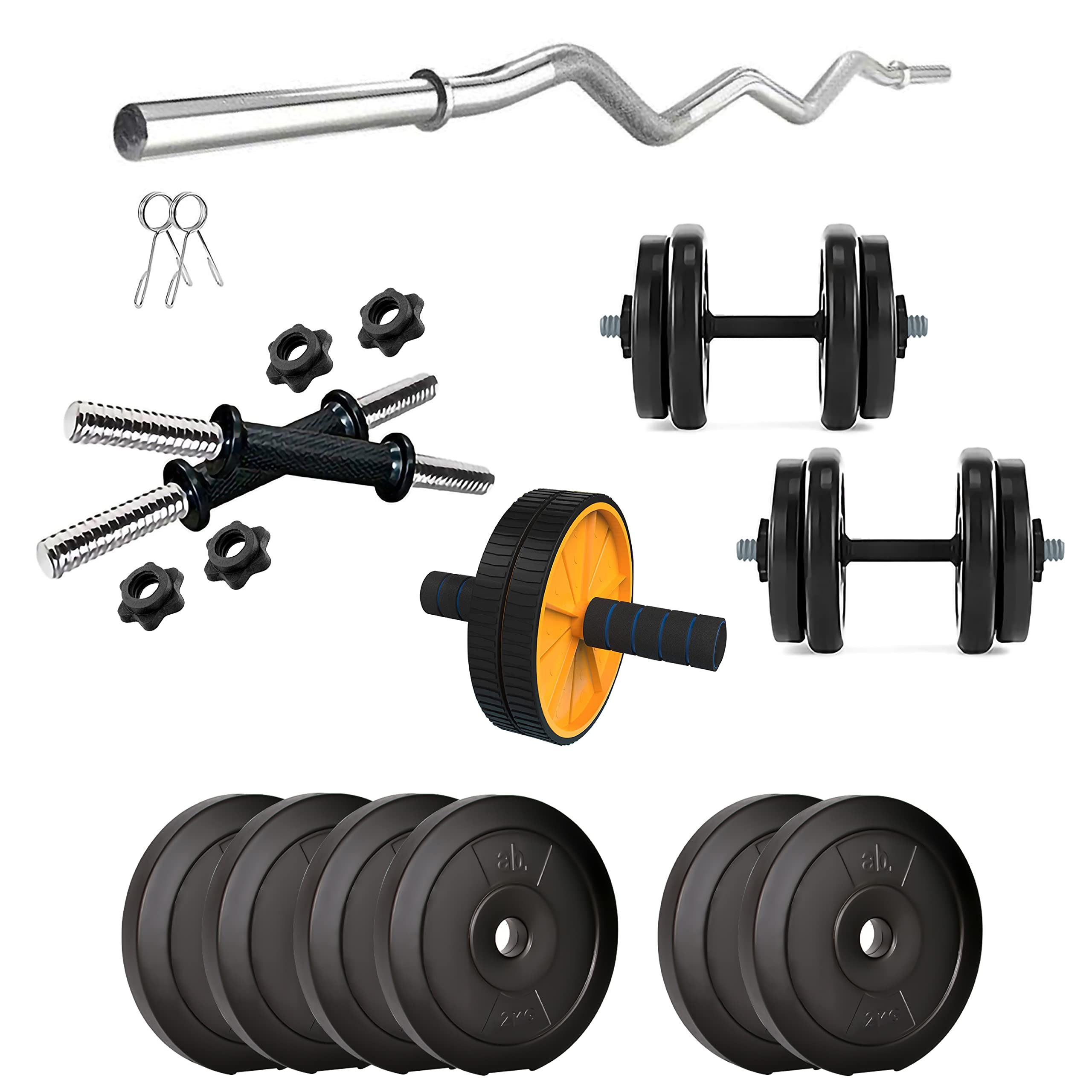 anythingbasic. PVC 12 Kg Home Gym Set with One 3 Ft Curl and One Pair Dumbbell Rods and AB Roller (B09PZY2JGB) Amazon Price History, Amazon Price Tracker