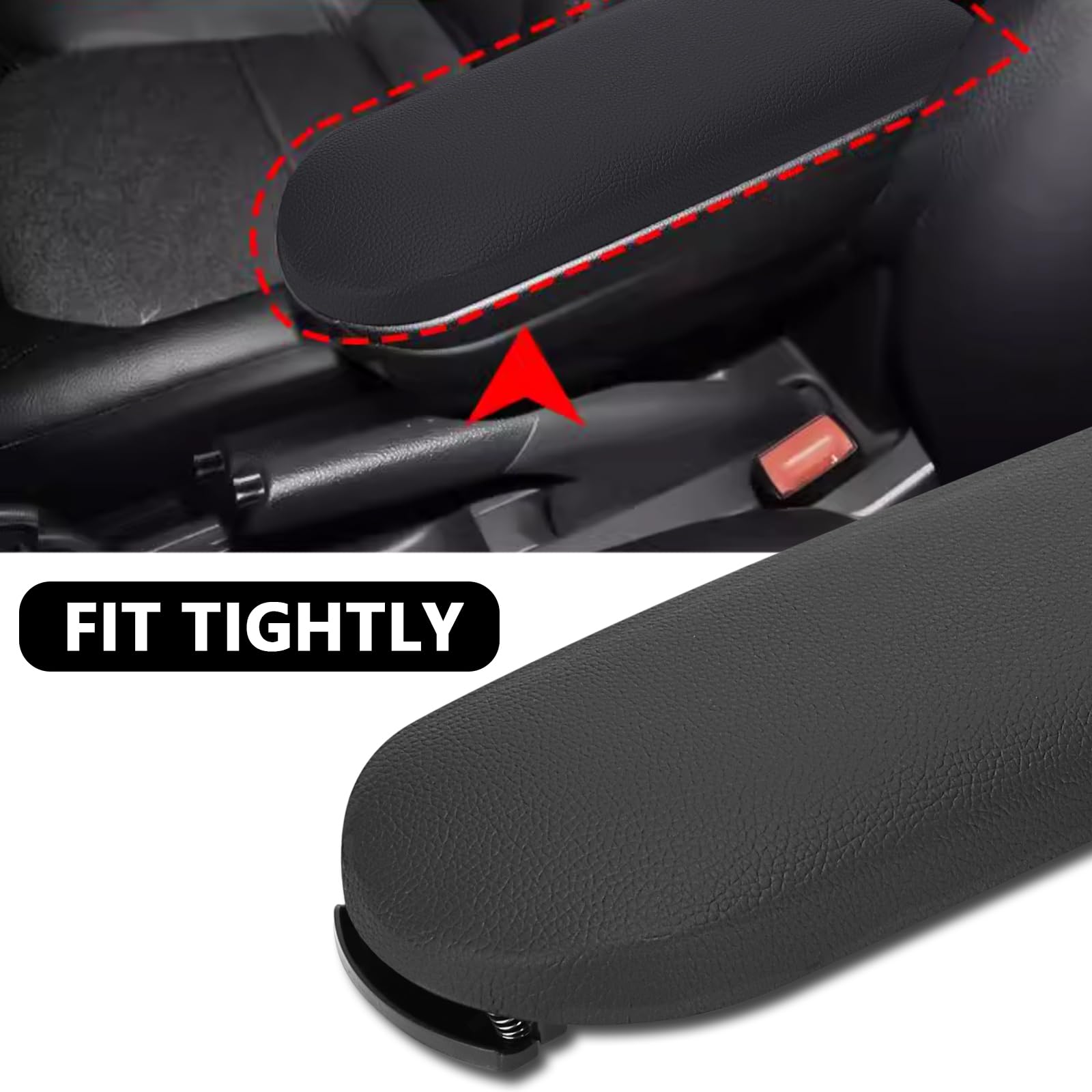 Tapa para reposabrazos compatible con VW Jetta Golf 4 MK4 Polo Bora Passat Lavida, piel sintética (negro)