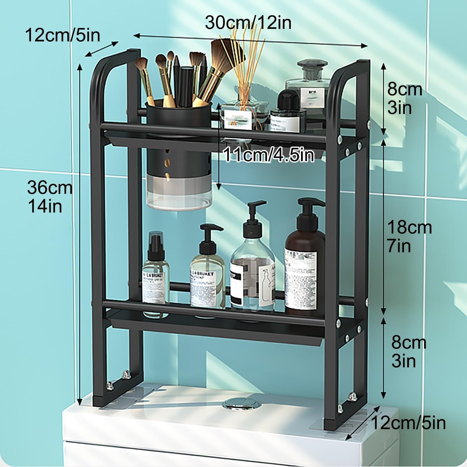 Estante De Almacenamiento sobre El Inodoro, Estante De Almacenamiento para El Baño, Estante Organizador sobre El Inodoro, Ahorro De Espacio para El Inodoro con Estantes De 3 Niveles