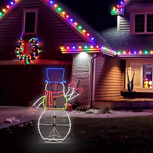 Miniatura 3 de Luz de muñeco de nieve de Navidad con 195 luces LED de 5 pies, letrero de neón iluminado para decoración de Navidad al aire libre, interior, césped,