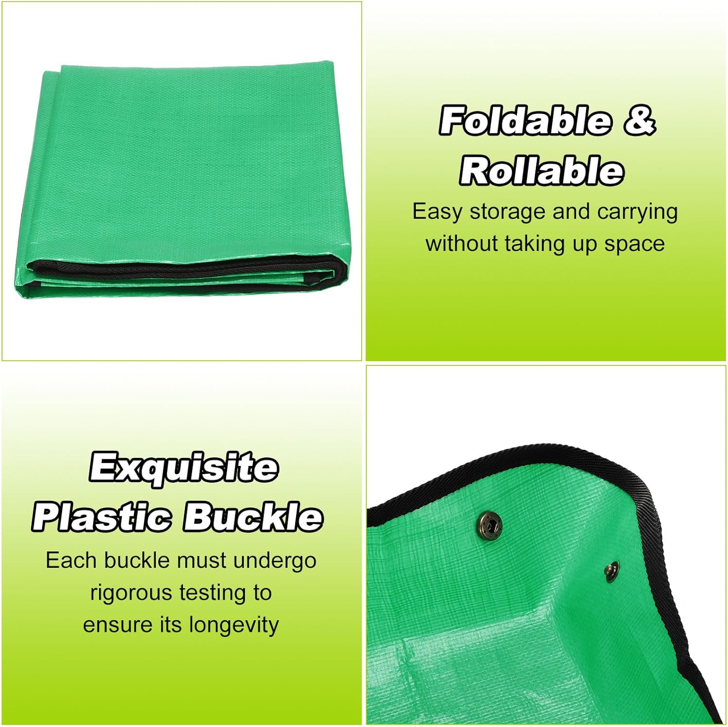 HARFINGTON 3pcs Repotting Mat 39.4" x 59.1" PE Cloth Waterproof Plant Repotting Mat Foldable Portable Gardening Potting Tray with Metal Buckle for Indoor Plant Change Soil Watering, Green