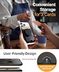 Sinjimoru for MagSafe Phone Grip, Compatible with MagSafe Wallet, Soft Magnetic Finger Grip, with 3 Card Holder for iPhone, M-Tap Tok Wallet Black