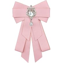 Rhinestone Womens Bow Tie Ribbon Bow Ties for Women Pre-Tied Brooch Women Neck Tie for Wedding Party