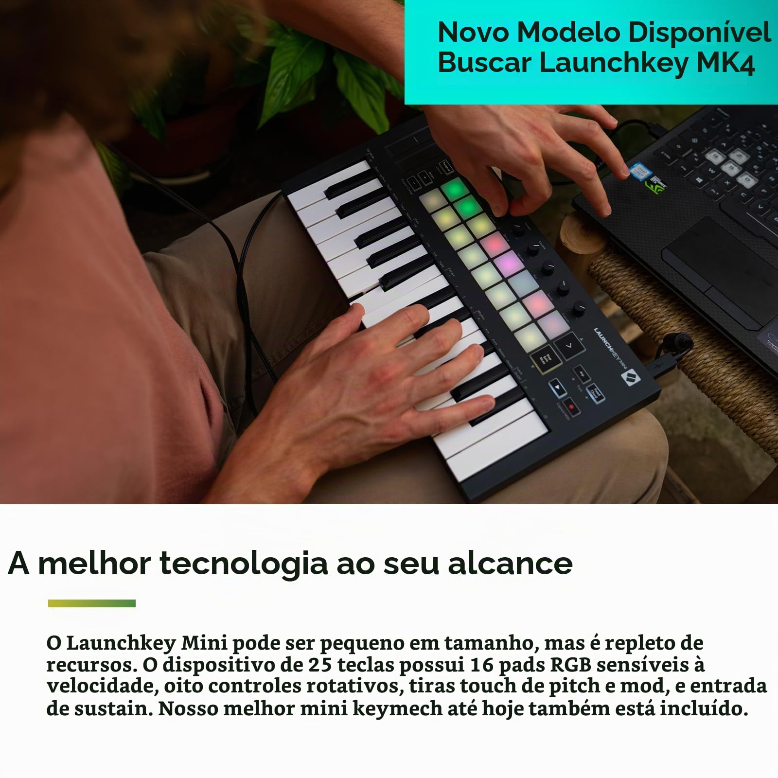 Novation LAUNCHKEY MINI MK3 Teclado controlador USB : Amazon.com