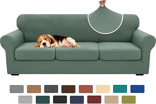 Miniatura 17 de XINEAGE - Fundas para sofá de 3 piezas, para sofá de 2 cojines extragrandes, funda súper elástica para sofá de 2 asientos, funda universal para sofá