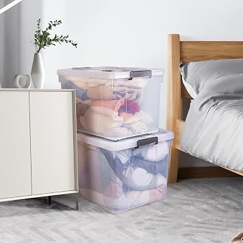 72 Quart 4-Pack Storage Bins with Lids Clear