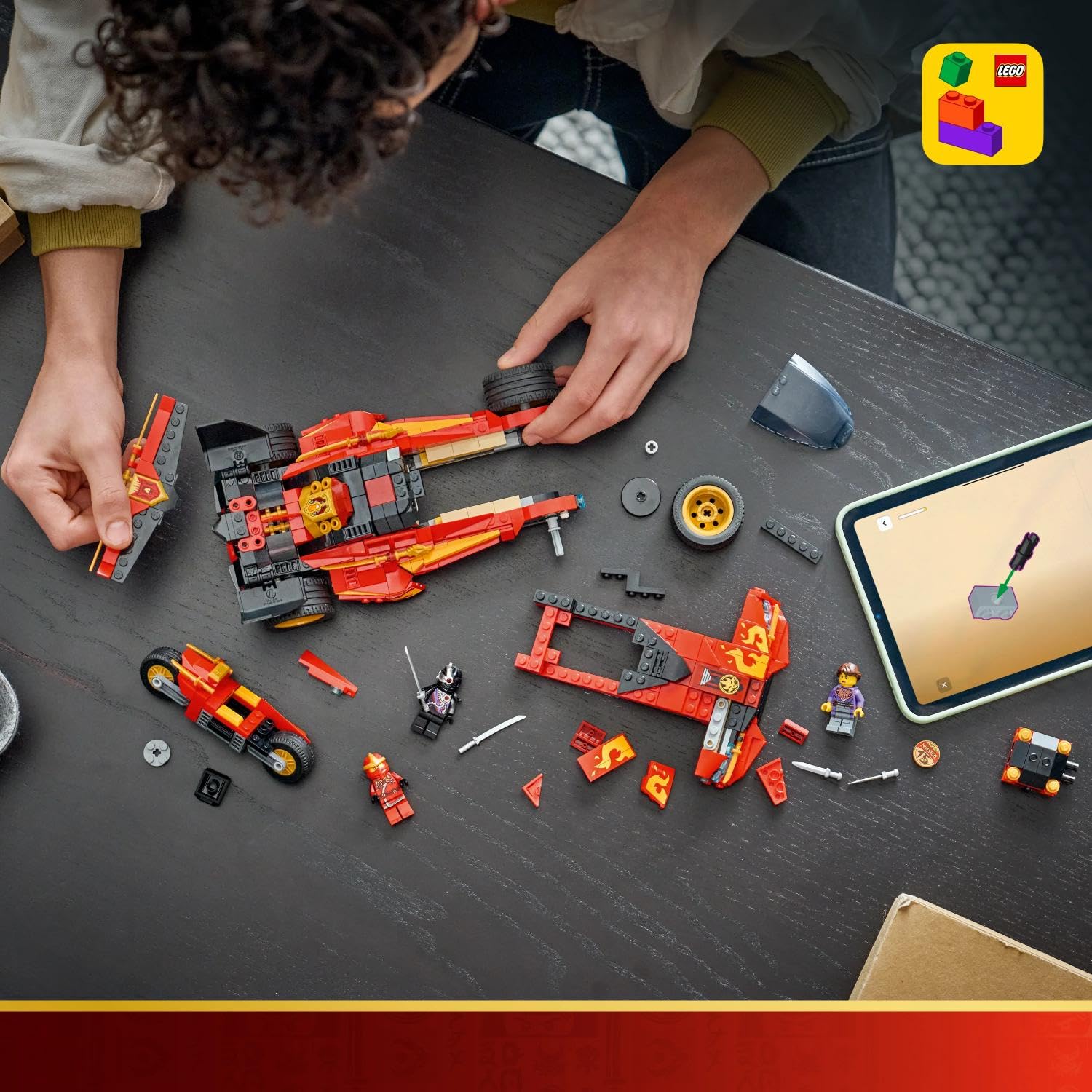 LEGO NINJAGO Super-Bolide Ninja X-1-15° Anniversario - Modello Auto da Corsa con Moto Giocattolo e 3 Minifigure tra cui Kai - Regalo Nostalgico per Ragazzi da 14 Anni in su e per i Fan Adulti 71867