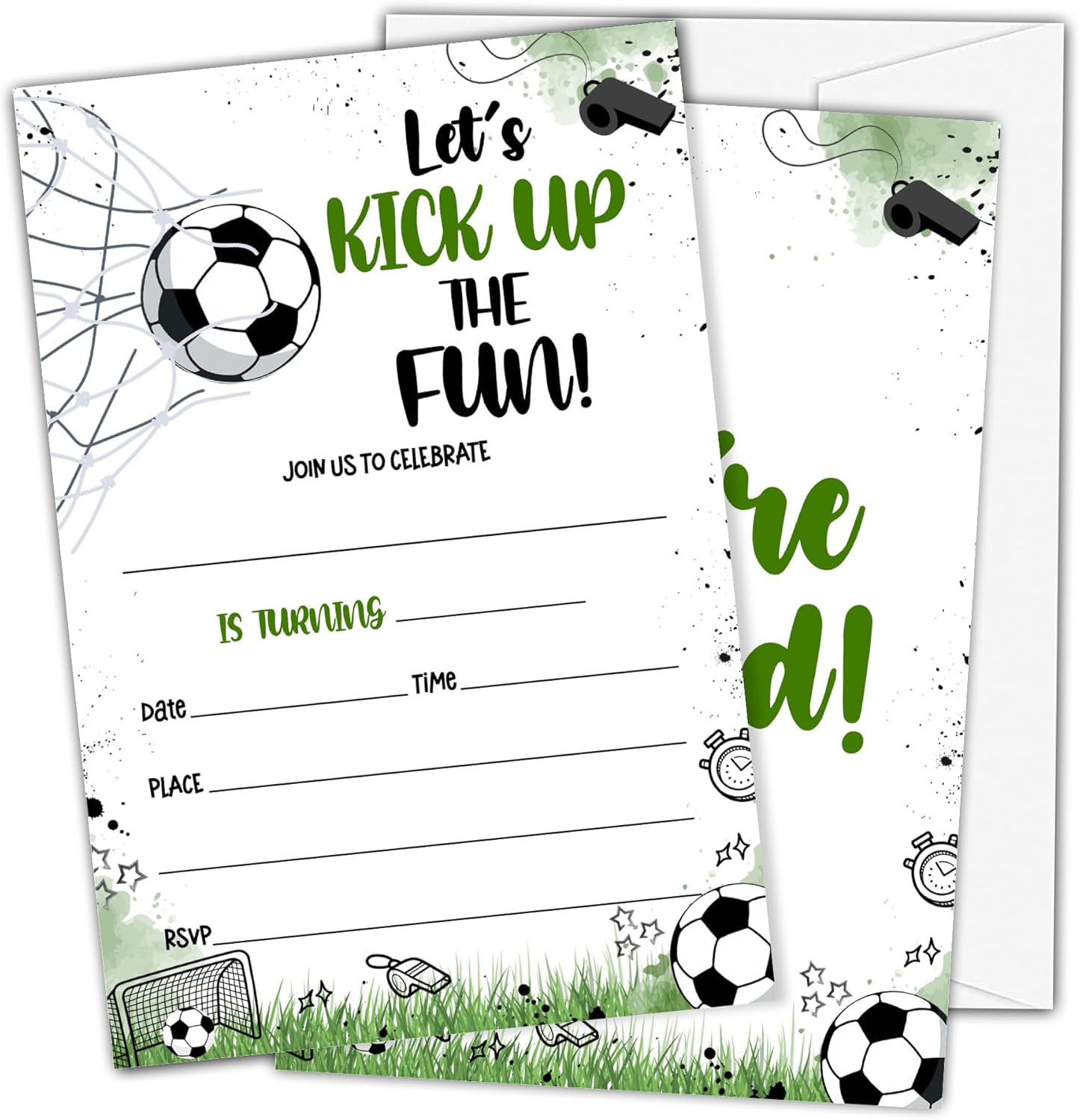 OICPYD Paintball Birthday Invitations, Paintball Theme Birthday Party Invitations for Boys Kids, Fill In Birthday Party Invites, Decorations, Favors, 20 Invitations with Envelopes (HA11)