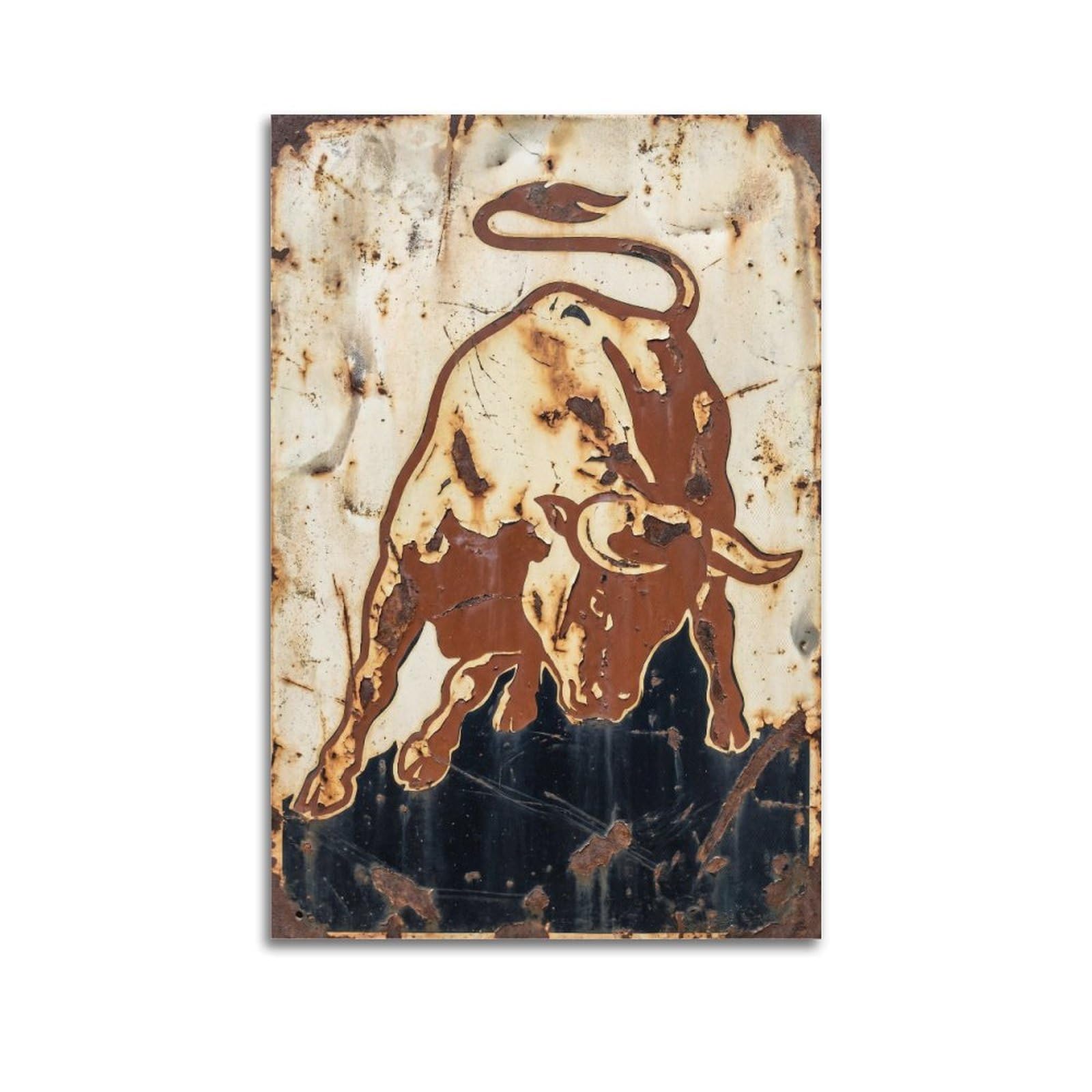 XKUGA Rodeo Bull Silhouette Poster Cowboy Culture Western Heritage Modern Decorative Canvas Prints - Ideal Wall Art for Family, Man Cave, Game Room, Boys & Girls Bedroom 20x30inch(50x75cm)