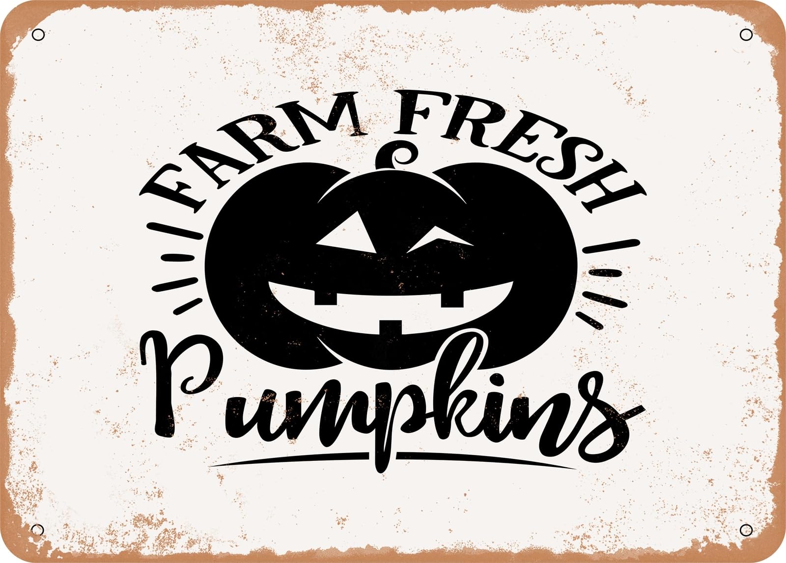 Miaomansenstore Metal Sign - Farm Fresh Pumpkins - 4 - Vintage Look Sign Home Decor