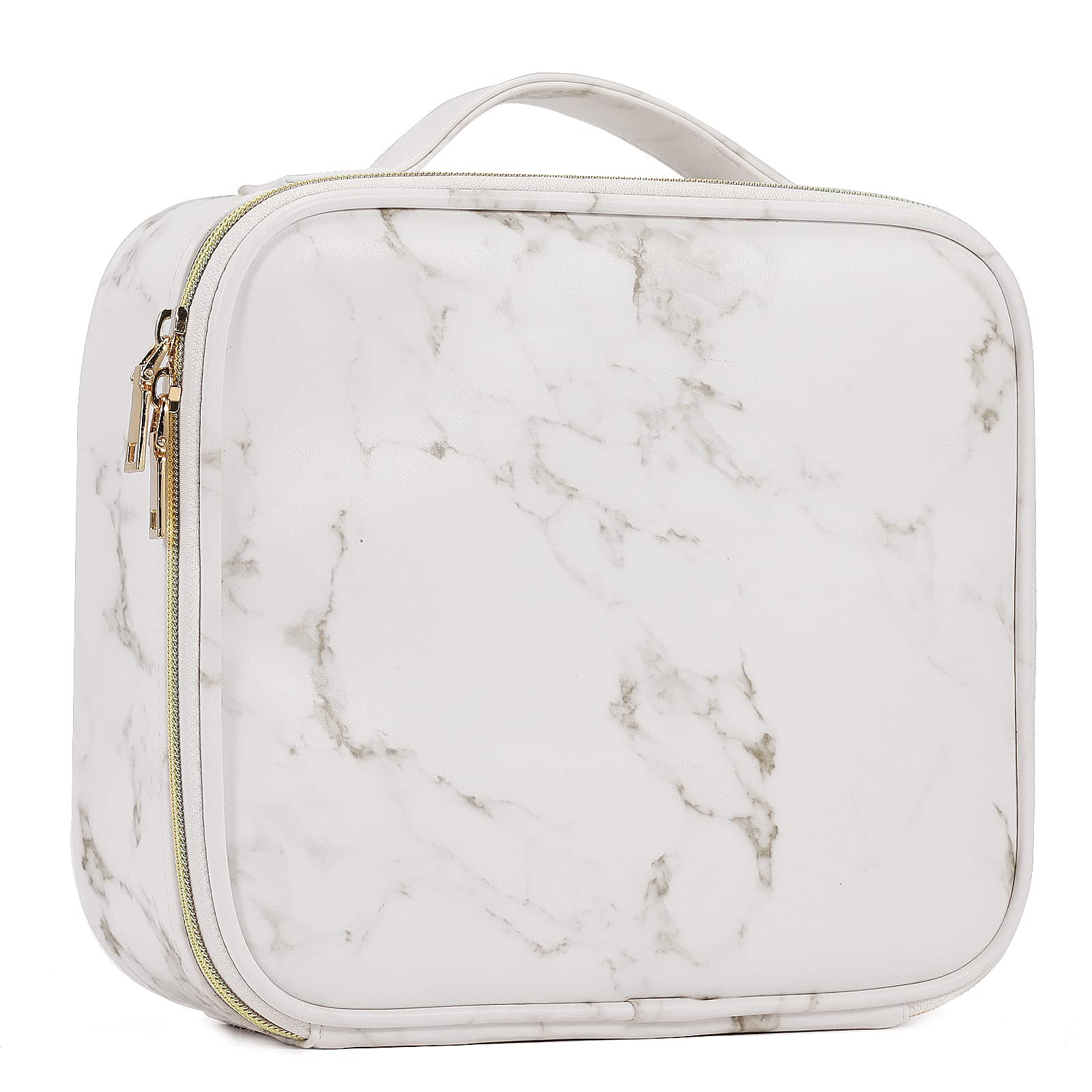 Bolsa Maquillaje Viaje Neceser Maquillaje Organizador vacio Bolsa Cosméticos Mujer Organizador Maquillaje Maletín Maquillaje, Patrón de mármol