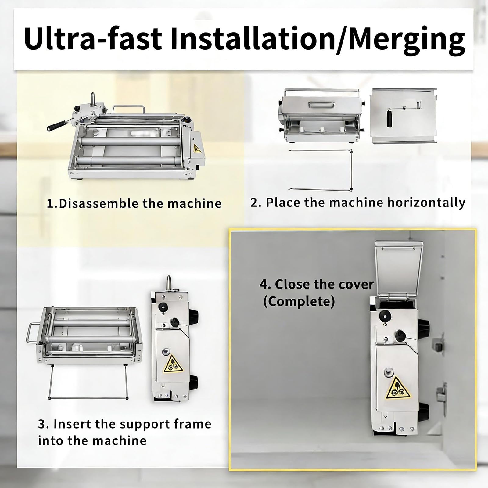 Sfogliatrice professionale in acciaio inox regolazione precisa dello spessore sfogliatrice elettrica pieghevole rulli avanti e indietro per croissant piccoli panifici(Manual)