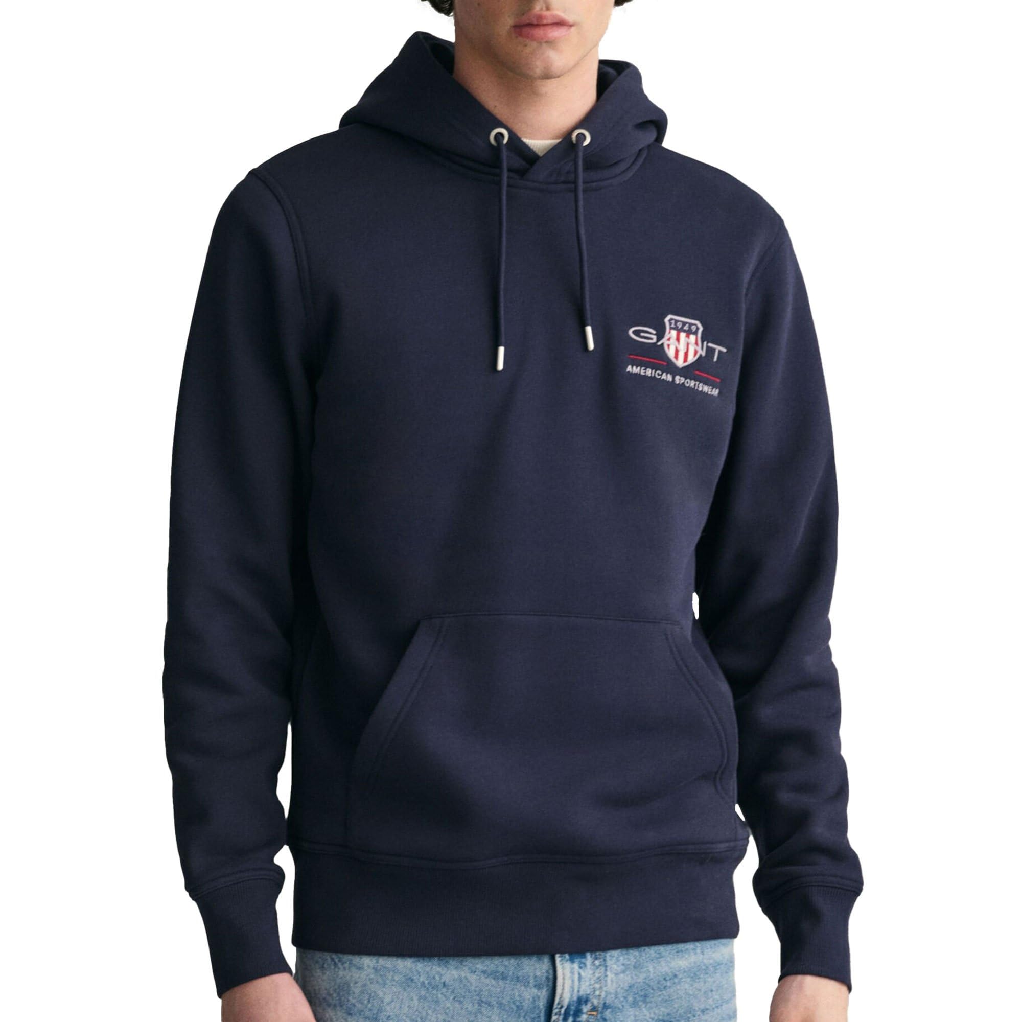 GANT Men Medium Archive Shield Hoodie (XXL) Blue