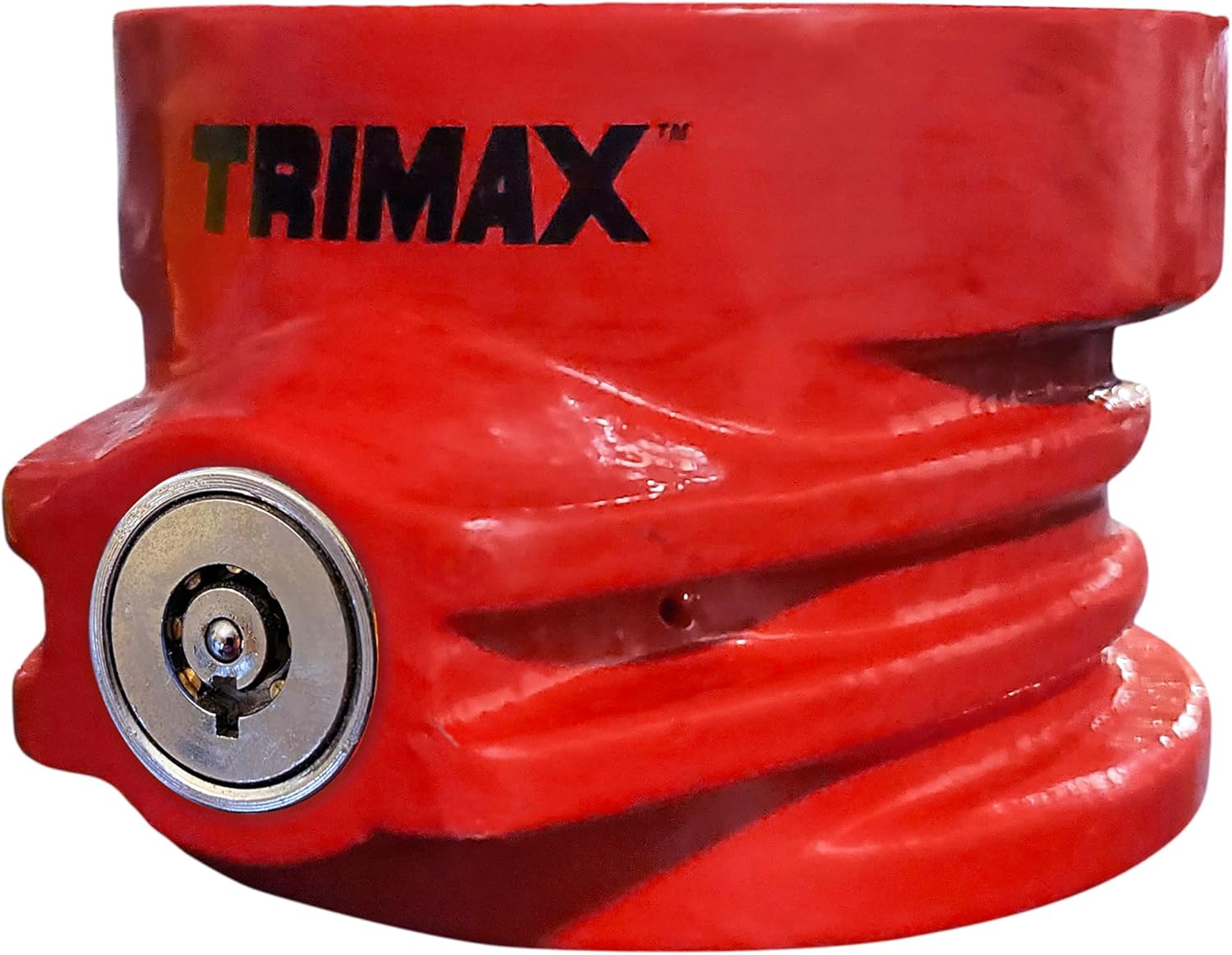 Trimax - TFW80HD - 5th Wheel King Pin Lock -Heavy Duty Anti-Theft Trailer Lock, Hardened Steel, Weatherproof, Full Collar Design, Secure Lock, Red
