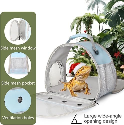 Miniatura 4 de Transportador de viaje de dragón barbudo, jaula de lagartos, bolsa de animales pequeños para erizo, rata, loro, pájaro, conejillo de indias,