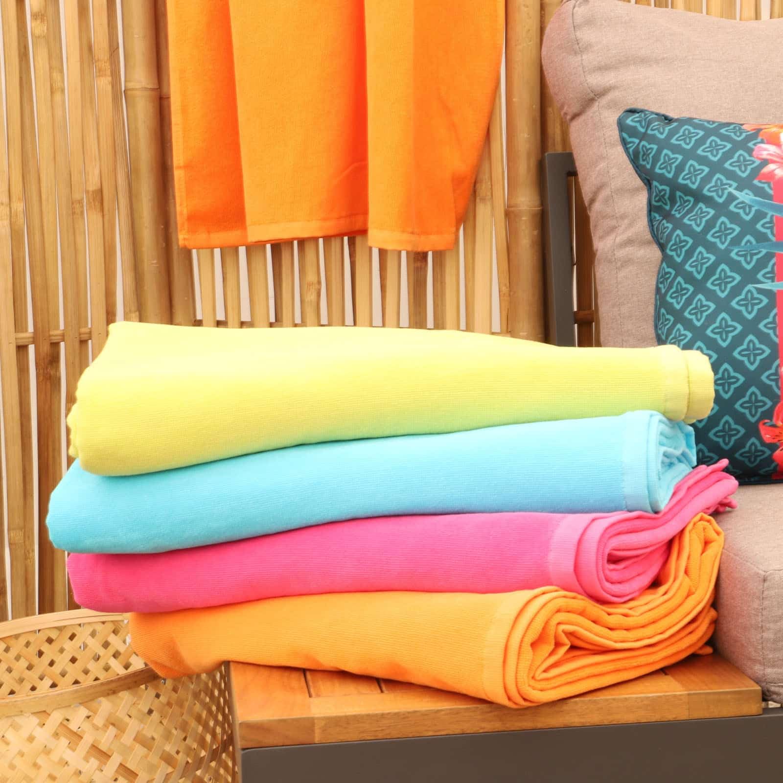 Drap de Plage Unis Coton Sun - Rose - 100x180