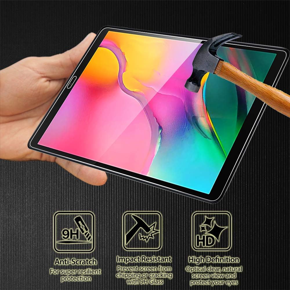 Orzero (2 Pack) Compatible for Samsung Galaxy Tab A 10.1 inch 2019 (T510) Tempered Glass Screen Protector, 9 Hardness HD Anti-Scratch Full-Coverage (2.5D Arc Edges) (Lifetime Replacement)