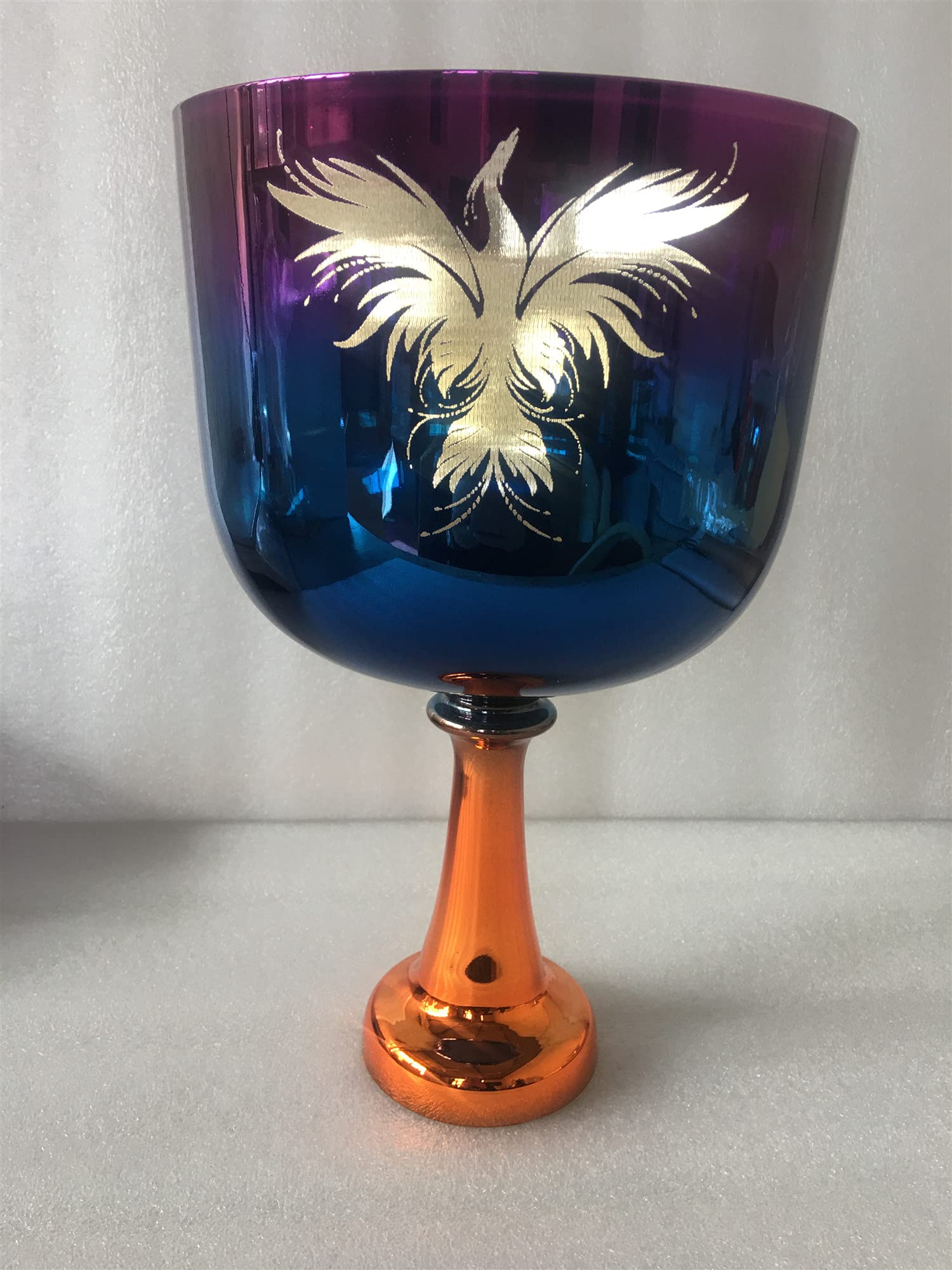 Kryształowy kielich śpiewający | Crystal Multicolor 7,5 cala 432 Hz G Note Phoenix Design: narzędzie do medytacji