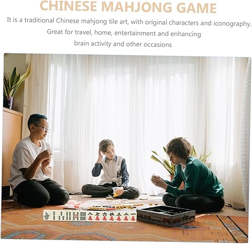 Miniatura 5 de 1 Set Pequeño Kit de Juego de Viaje Mahjong Artículos Caja Portátil Mahjong Set para Juego Chino