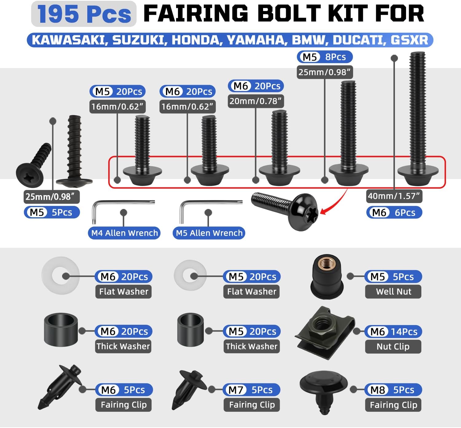 Rear Seat Cowl for GSX-8S 2023-2025, GSX-8R 2024 2025 And Motorcycle Fairing Bolt Kit