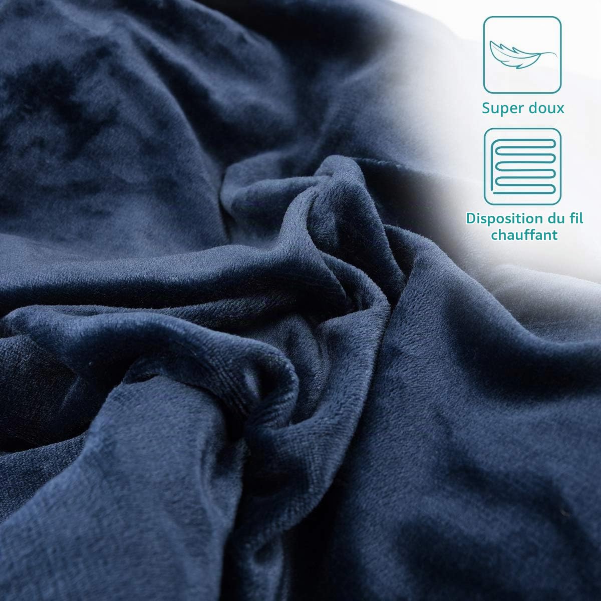 Navaris Poncho Chauffant électrique - Plaid 180 x 130 cm avec arrêt Automatique et 4 Niveaux de réglage - Poncho Ultra Doux Protection surchauffe