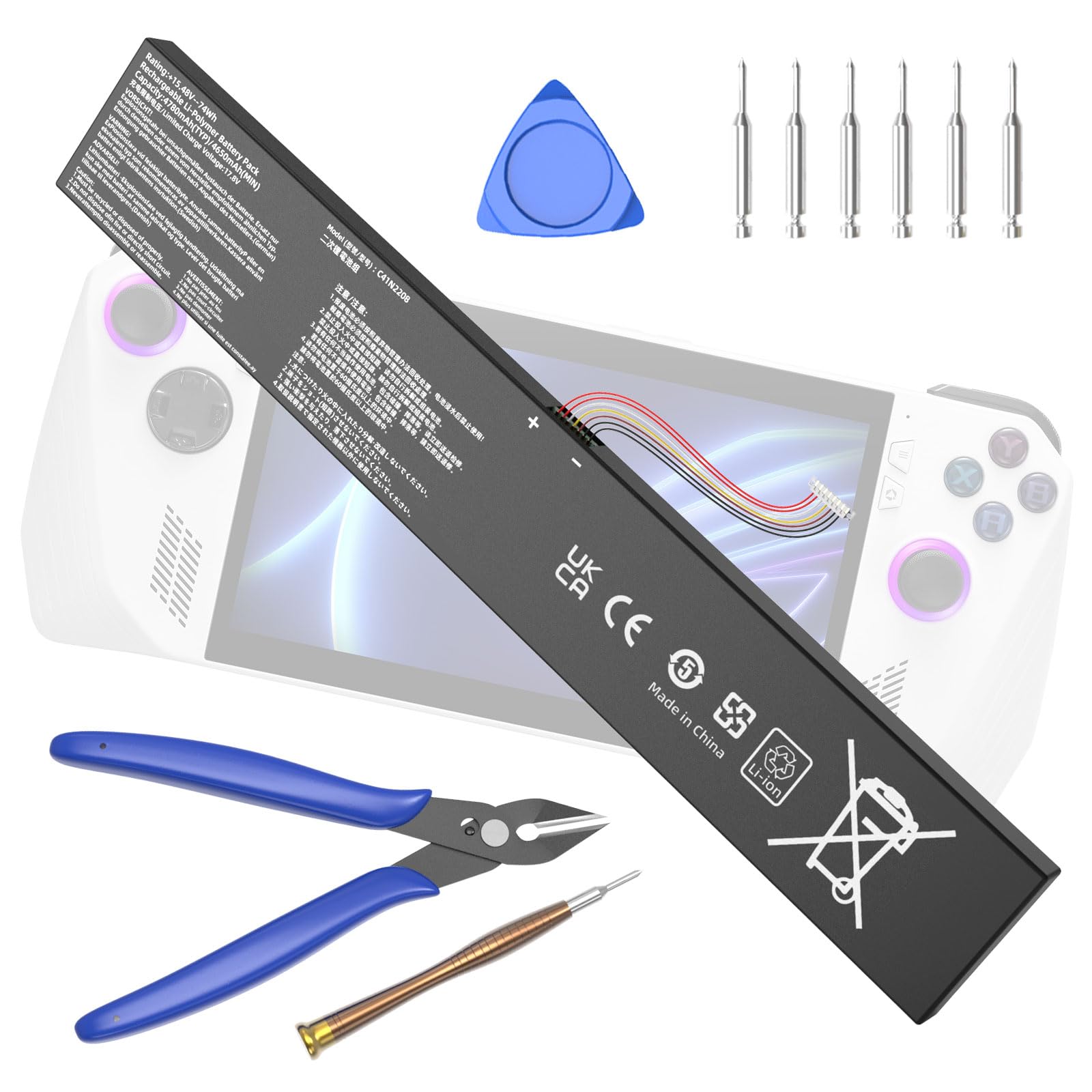ROG Ally RC71L用純正バッテリー For ASUS ROG ALLY replacement battery expansion battery with