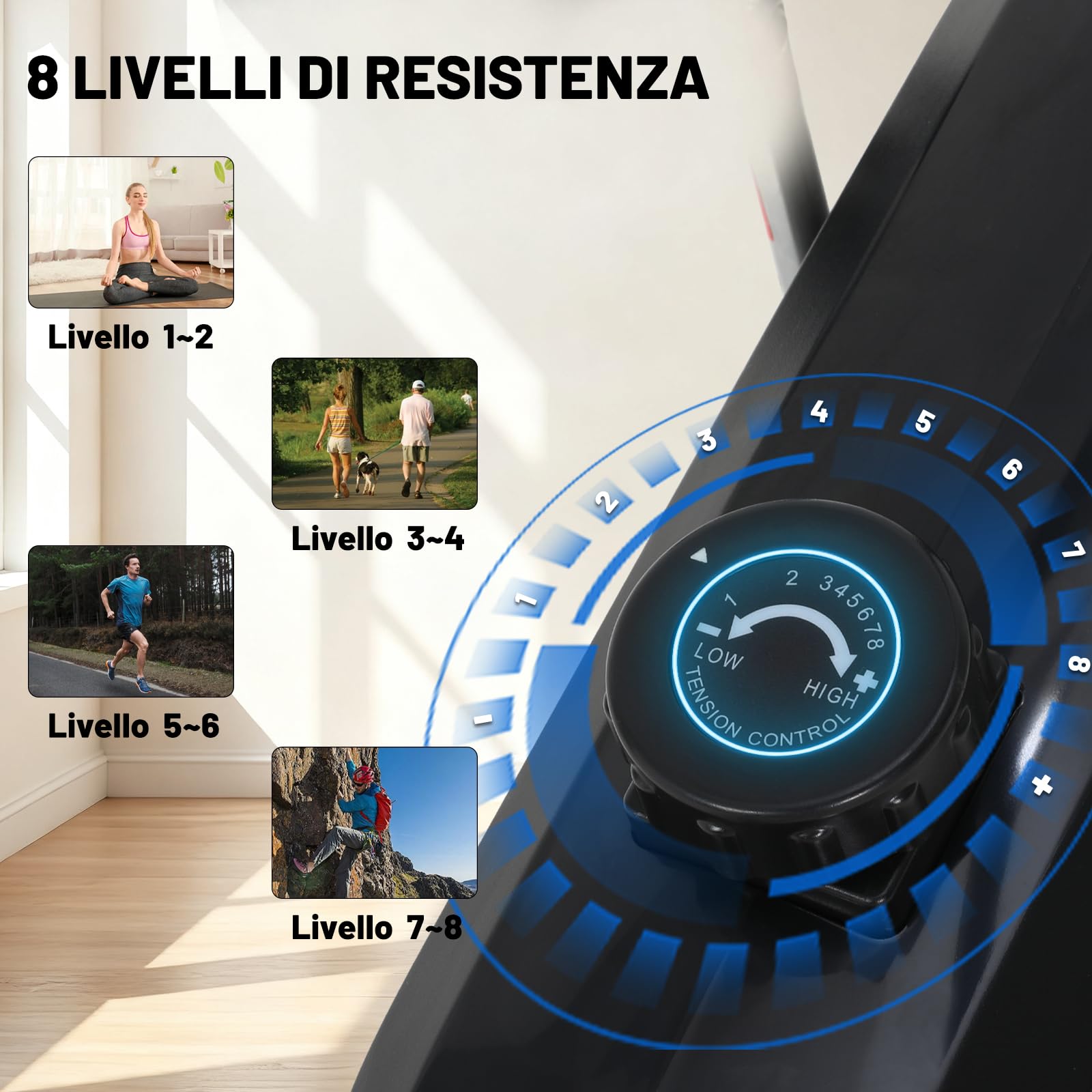 ISE Cyclette da Seduta Magnetica con Schienale, Cyclette Orizzontale da Casa con 8 Livelli di Resistenza Schermo LCD Supporto per Smartphone