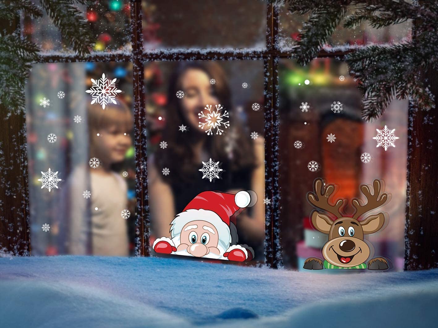 Amazon | CCINEE クリスマス 静電ステッカー ウォールステッカー 窓