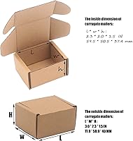 Vista 2 de 3.1"x 1.5"x 2.5" Extra Small Shipping Boxes, Brown Kraft Corrugated Cardboard Mailer Boxes, Recycable and Crush Resistant (8 Pack)