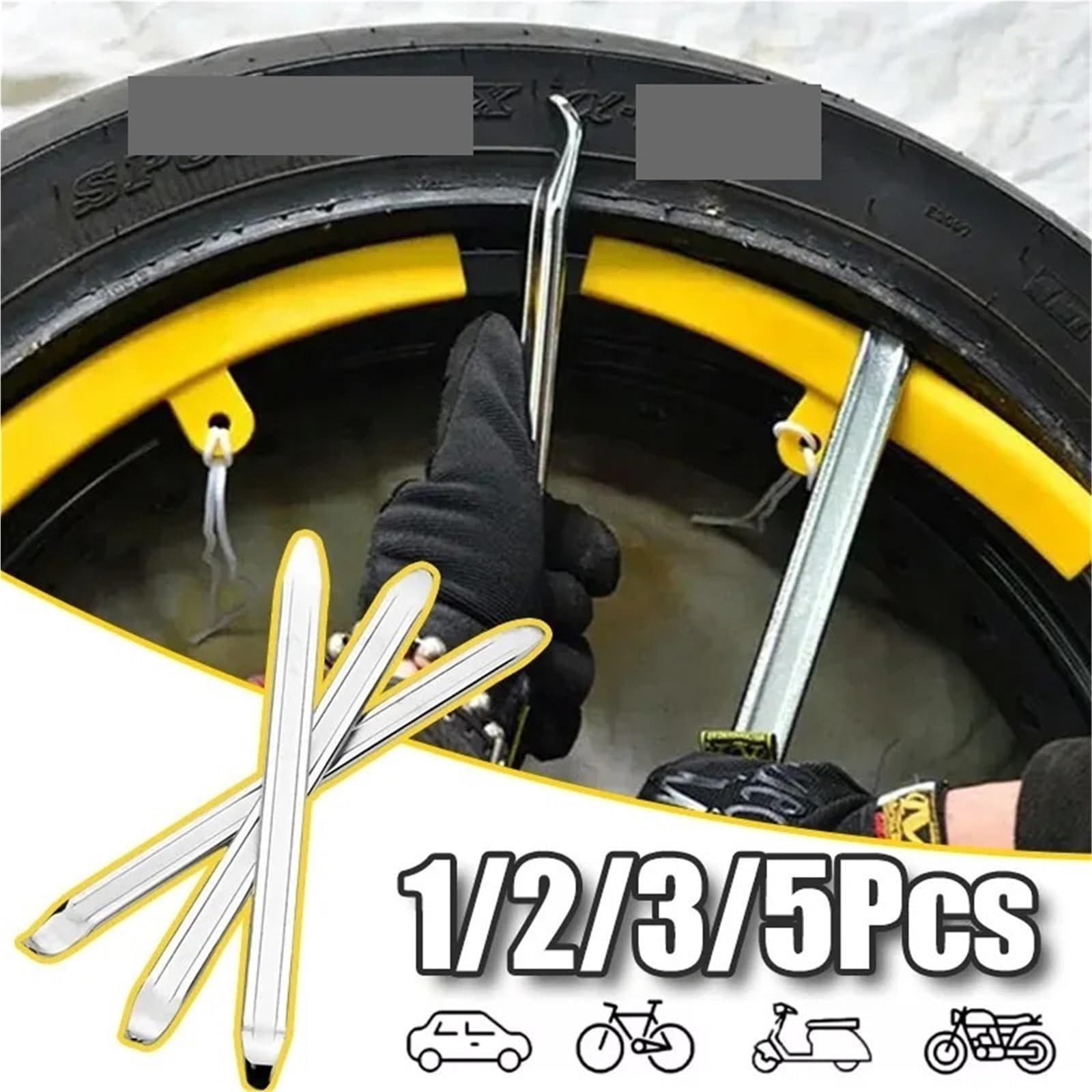 Palanca Herramienta De Extracción Neumáticos, for Motocicleta, Abridor Aro for, Accesorios Varilla Repuesto 25cm for Bicicleta Y Coche para Reparar Bicicletas
