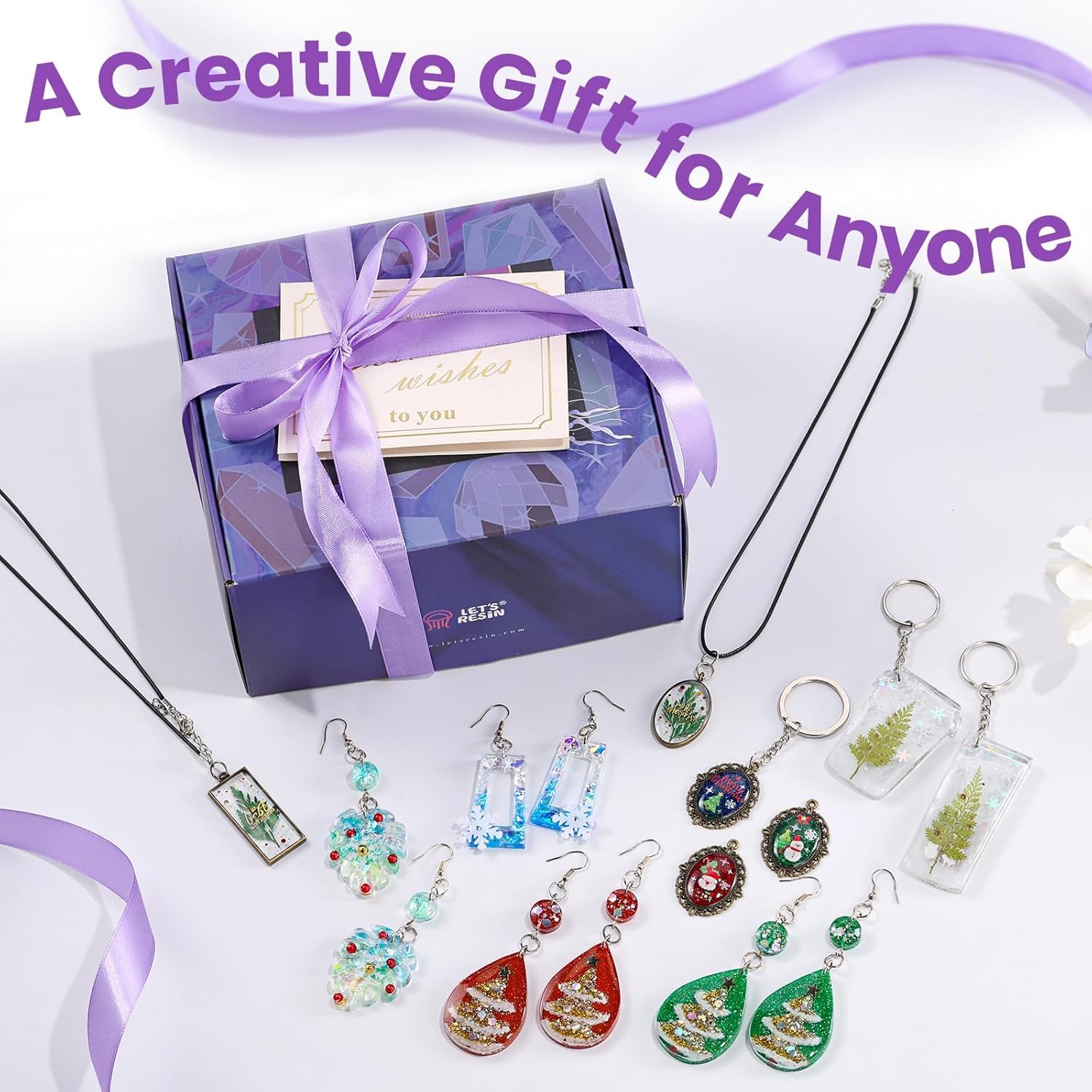 LET'S RESIN Kit Resine UV avec Lampe, Résine UV Transparente pour Fabrication Bijoux, l'artisanat, Le Revêtement, Le Moulage
