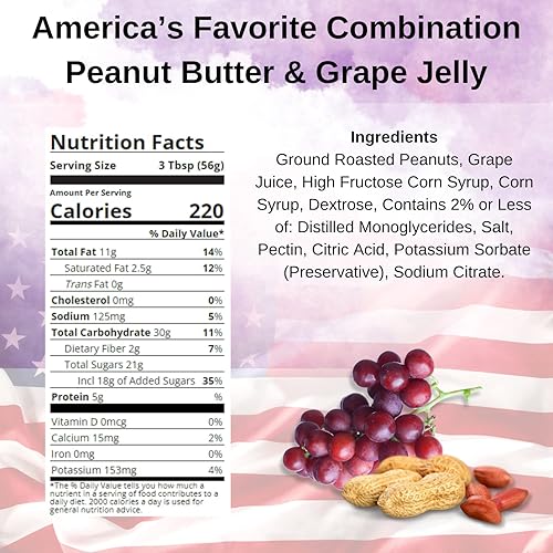 Vista 5 de El paquete de mantequilla de maní y gelatina incluye dos (2) Smuckers de 18 onzas de mantequilla de maní de uva Goober y jalea una cremosa