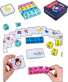 AYAAFA Crossword Puzzles Spelling Games Word Games Wooden Alphabet Puzzles Blocks, Matching Letter Game Kids Toys Alphabet Flash Cards Toys, Montessori Learning Toy for 3 4 5 6 7 8 Year Old Kids