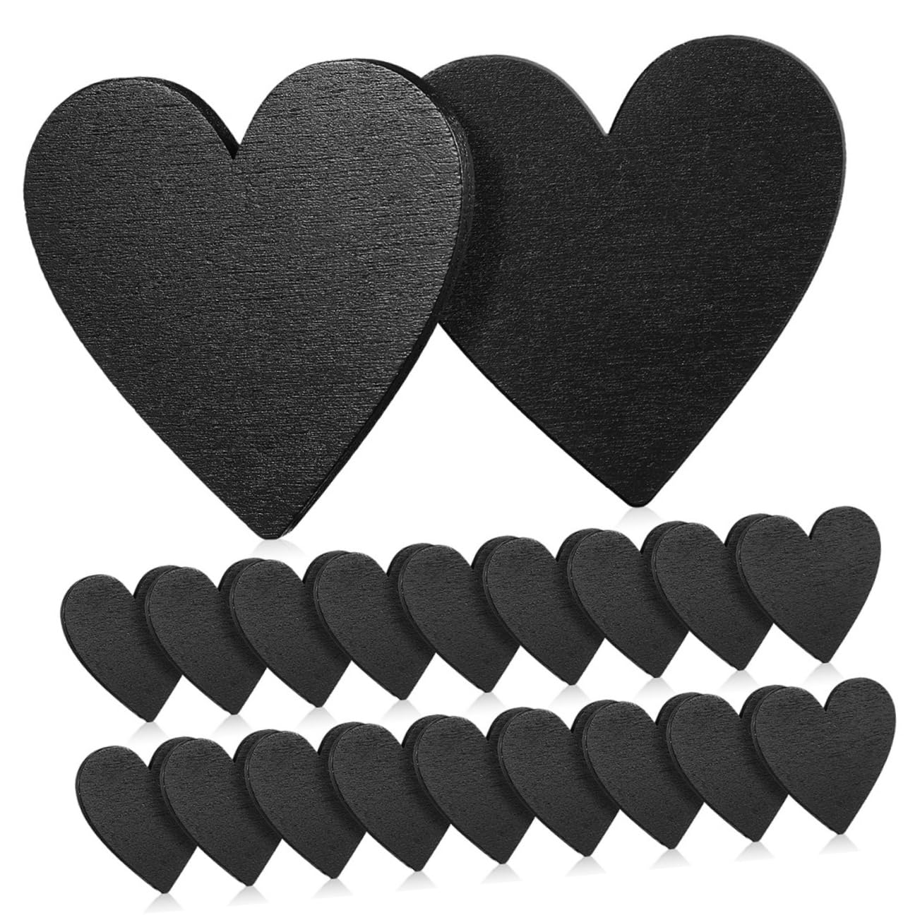 ABOOFAN 120 Stk herzförmige Tafel Heimdekoration Schreibtischzubehör aus Acryl Dekorative Holzherzen Herzförmige Dekoration bastelset Herzdekor aus Holz dekoratives Holzherz hölzern Black