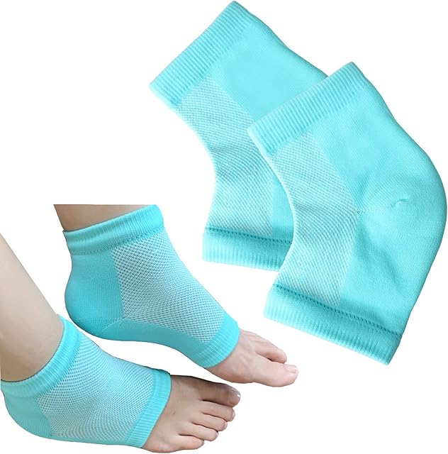 Pengxiaomei Soft Heel Socks,Ventilate Foot Spa Moisturizing Gel Beauty Socks Moisturising Socks for Dry Hard Cracked Skin(Blue)