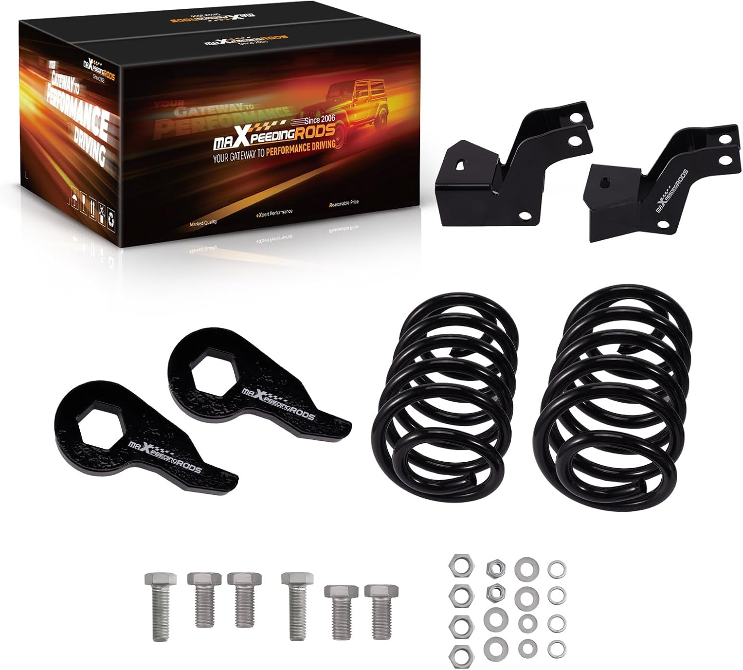 maXpeedingrods 3” Front & 4" Rear Lowering Kit for 2000-2006 GM Tahoe/Suburban/Avalanche Yukon/Yukon XL Escalade w/Torsion Keys, Drop Coil Springs Kit