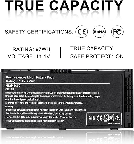 Miniatura 4 de IEFUU Nueva batería para portátil M6600 compatible con Dell Precision M4600 M4700 M4800 M6700 M6800 Series Batería compatible con batería tipo FV993