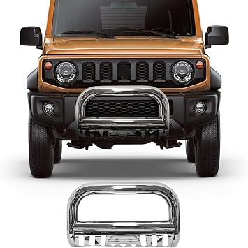 Front Bumper Bull Bar Grille Guard Replacement for 2000-2006 Toyota Tundra and 2001-2005 Sequoia Stainless Chrome Bull Bar 2.5" Push Front Bumper Grill Grille Guard with Skid Plate