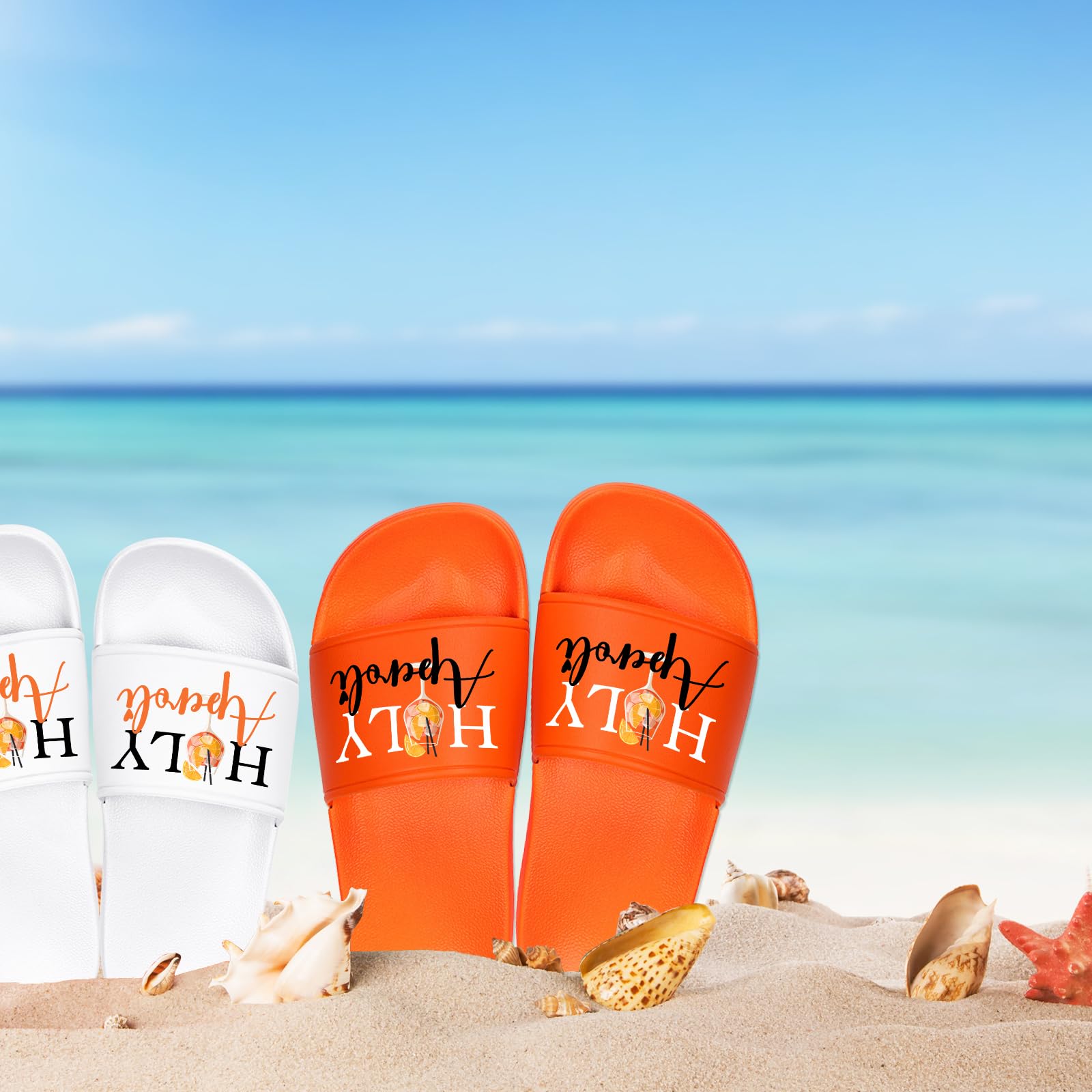 Aperol Badeschlappen Damen & Herren, Aperol Spritz Schlappen Geschenk, rutschfeste Bequeme Badeschuhe, Unisex Slides für Aperol Fans Sommer Strand Party