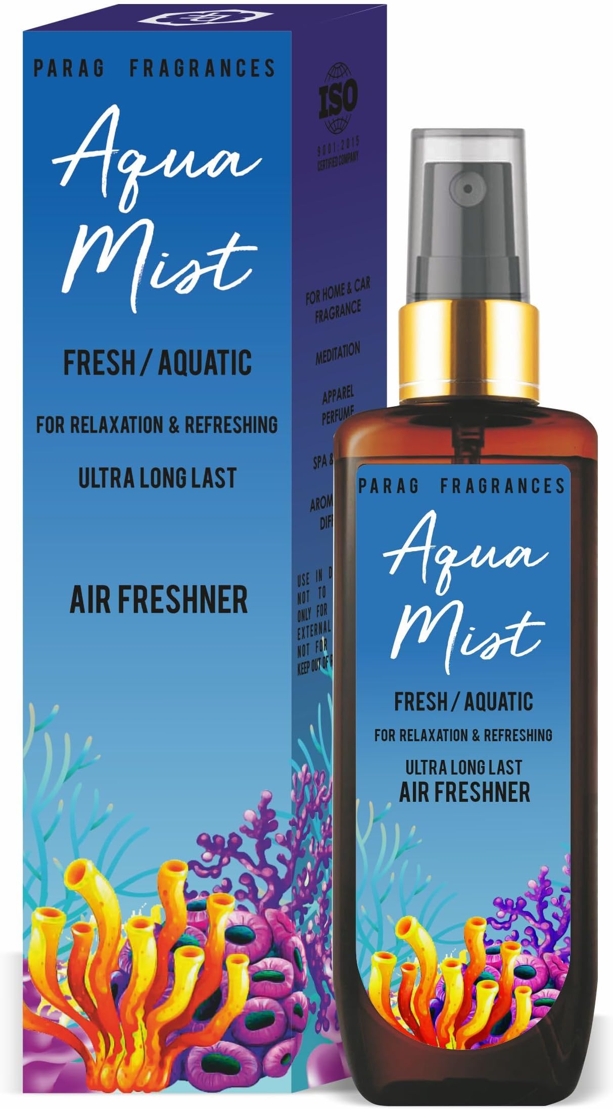 Parag fragrances Natural Room Perfume Spray/Air Freshener (Long Lasting And Made With Natural Essential Oils) 100Ml (Aqua Mist)