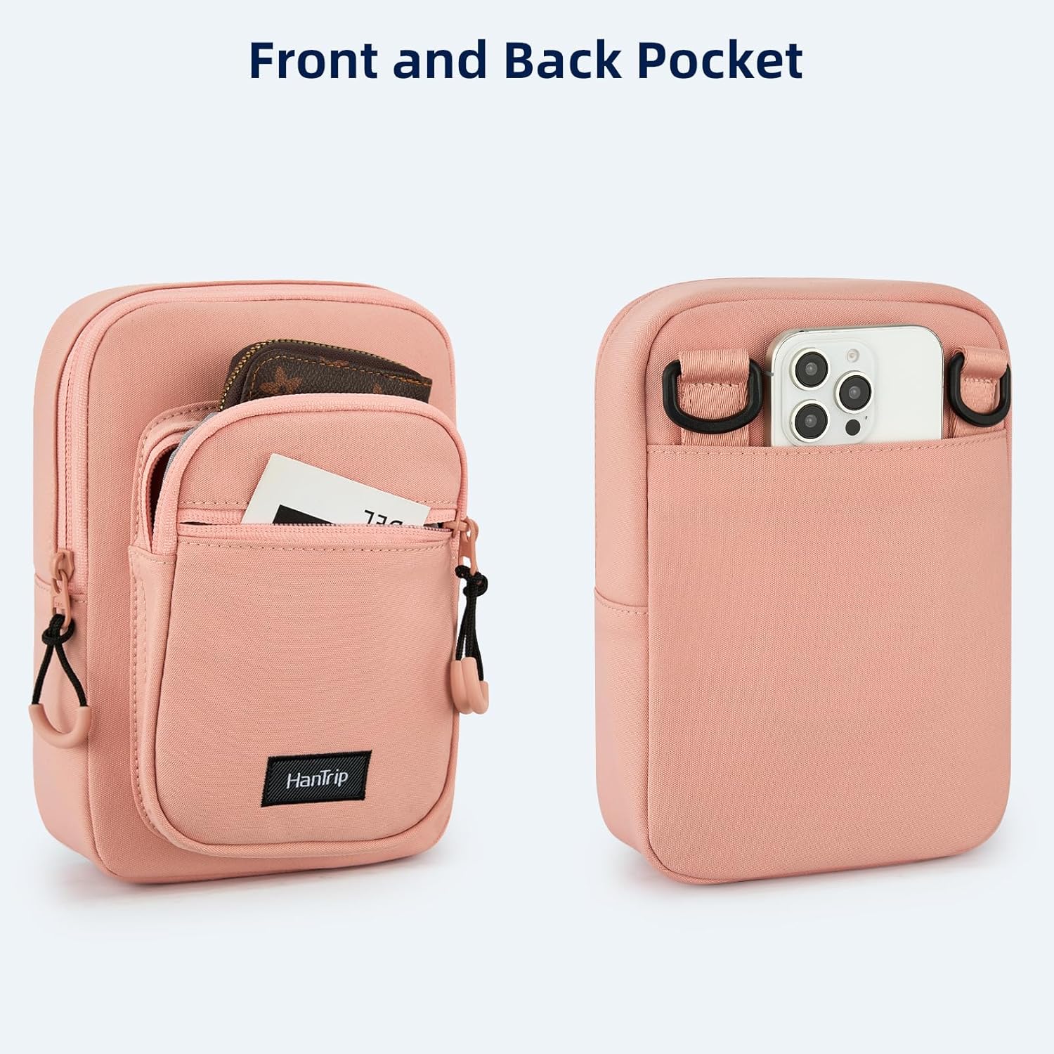 Durable Crossbody Bag for Men and Women Adjustable Shoulder Sling Bag with Multiple Zipper Pockets Unisex Daypack - Image 5