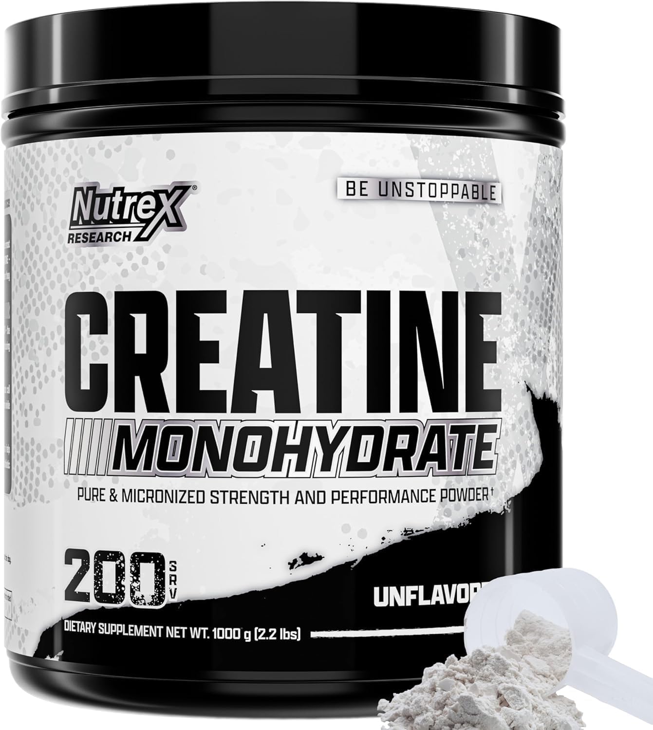Micronized Creatine Monohydrate Powder - 200 Servings (1KG) Pure, Unflavored Creatine Monohydrate Supplement for Muscle Gain, Strength and Performance, 5G Per Serv (2.2lbs)