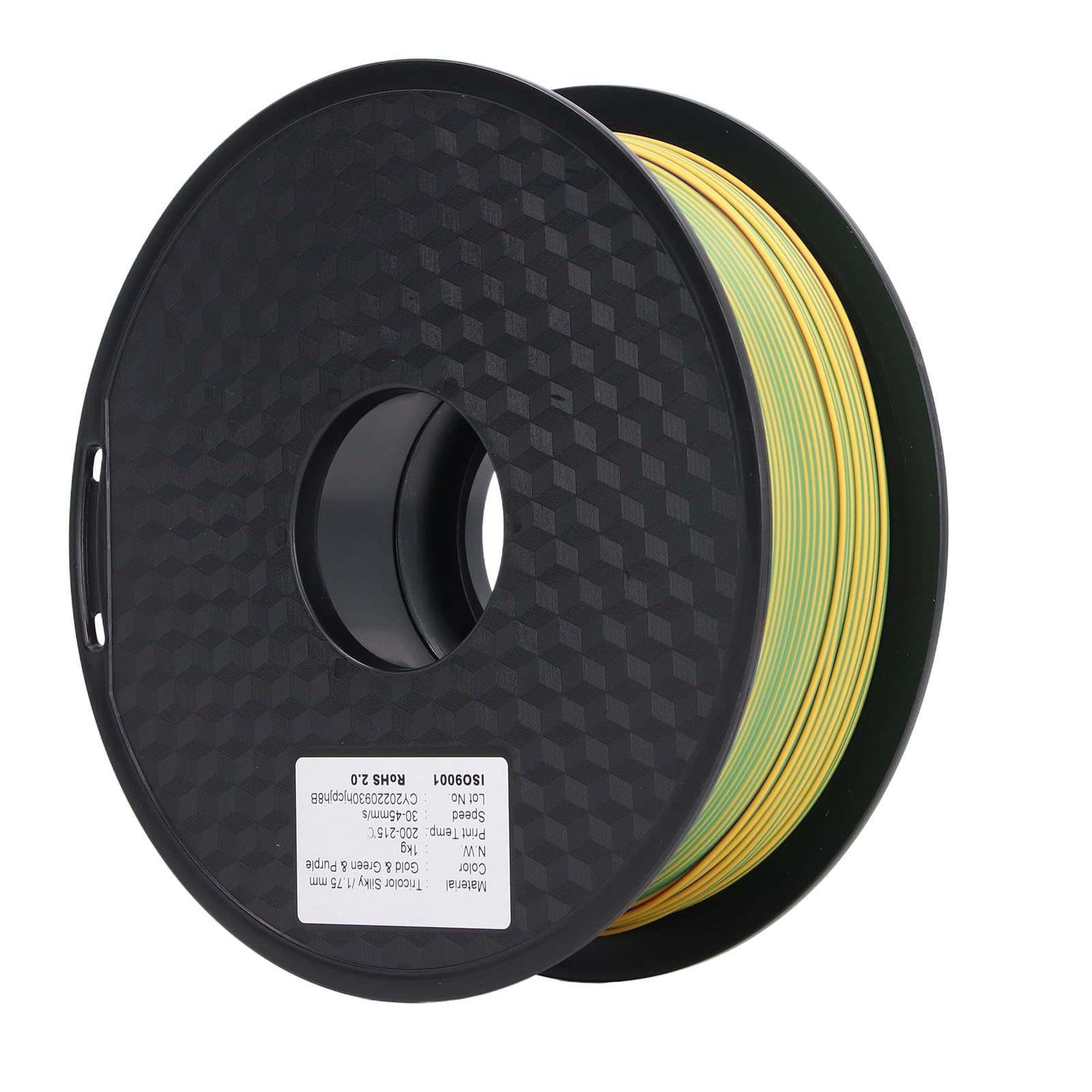 Filament PLA 3 kolory Złoty Zielony Fioletowy 1,75 mm Filament jedwabny Materiały eksploatacyjne do drukarek 3D Potrójny kolor Gładki druk Silna wytrzymałość dla entuzjastów druku