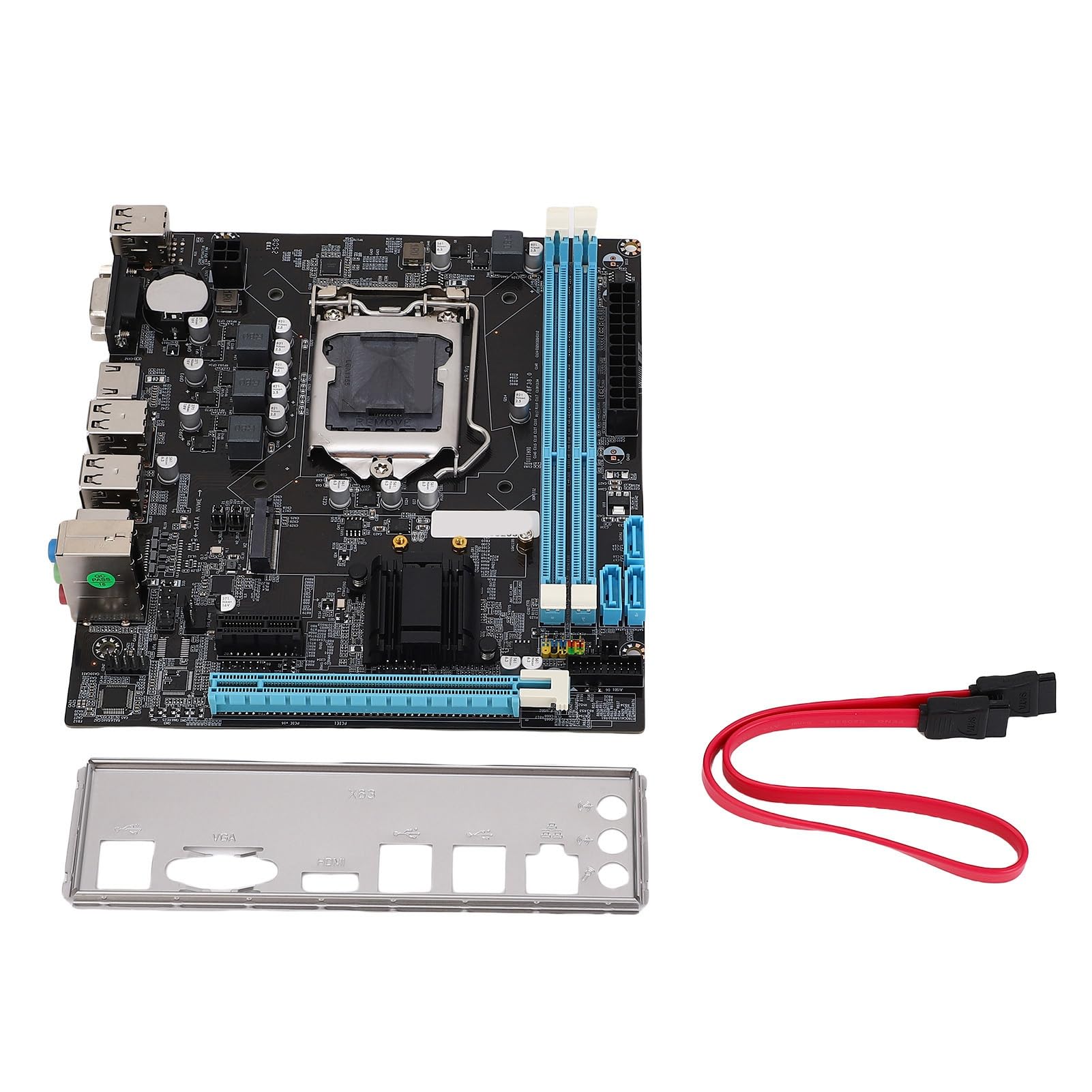Lazmin112 Placa Base para Juegos H61 LGA 1155, Placa Base para Computadora Micro ATX, con Ranuras, DDR3 de Doble Canal, Placa Base de Escritorio para LGA1155 Socket I3 I5 I7
