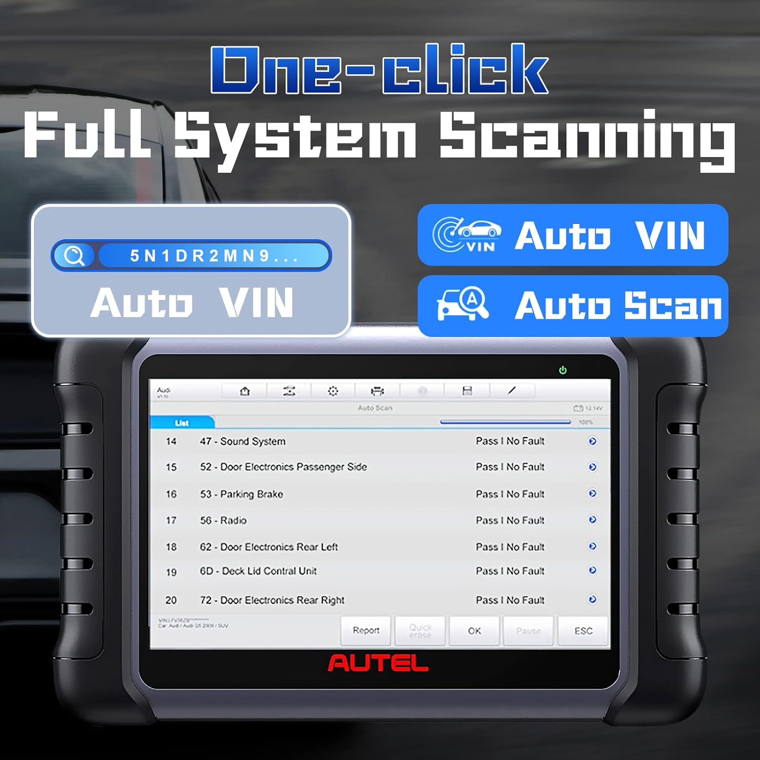 Autel MaxiCOM MK808(Z) Diagnostic Scan Tool - Android 11 Based Bi-Directional Control,1 Year Software Updating,2022 Upgraded of MK808/MX808, All System Diagnosis,FCA Auto Auth,Oil Reset,EPB (Original) : Automotive