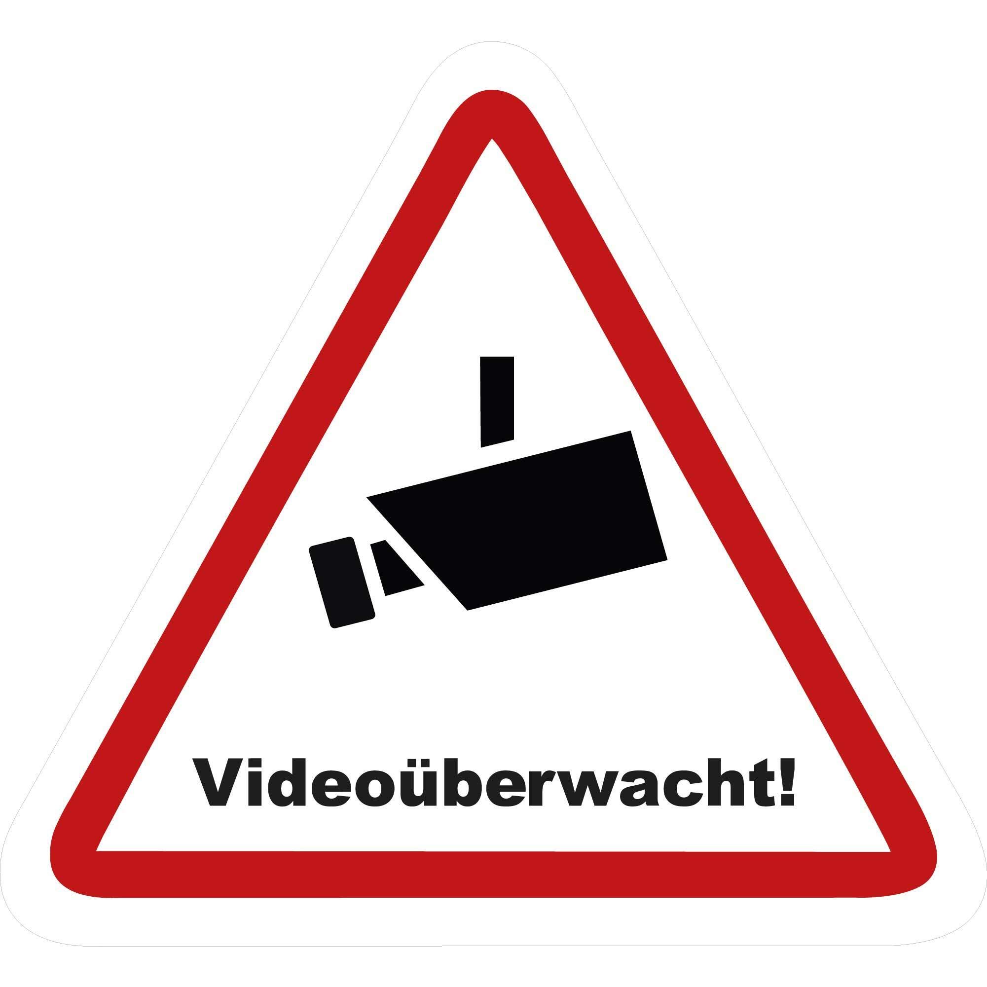 4x Selbstklebende Aufkleber „Achtung Videoüberwachung“ – 15x13 Cm, UV-beständig Für Innen/außen