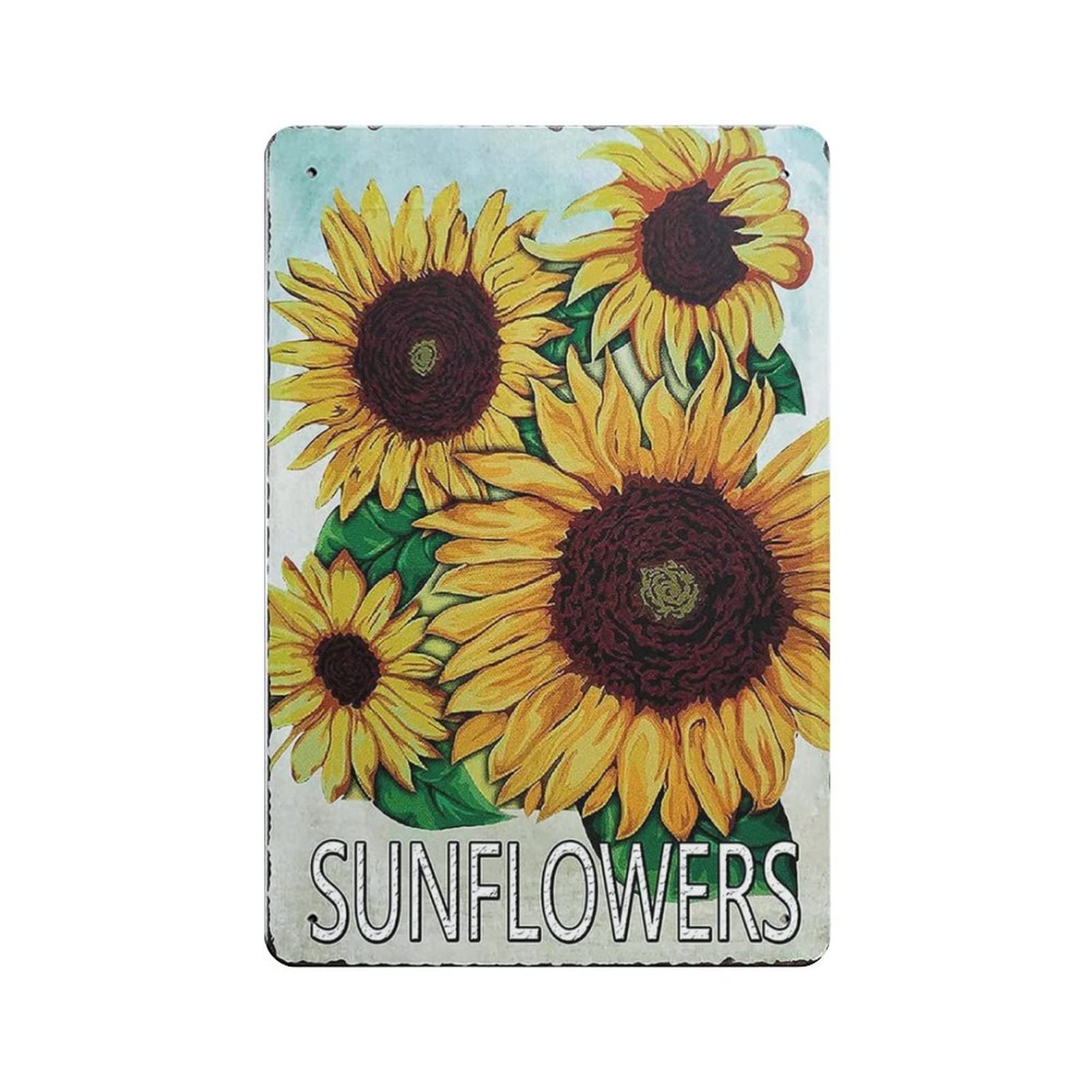 AOOEDM Sunflower Decor Vintage Metal Tin Sign for Home Coffee Shop Office Wall Art Metal Poster Garage Decor Man Cave Sign Inspirational Quote Wall Decor