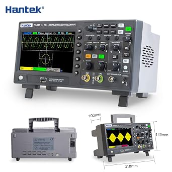 Hantek DSO2D15 Digital Oscilloscope 2CH 1GSa/S Storage Economical Oscilloscope 150MHZ Bandwidth Handheld with Signal Source +P4100 Probe