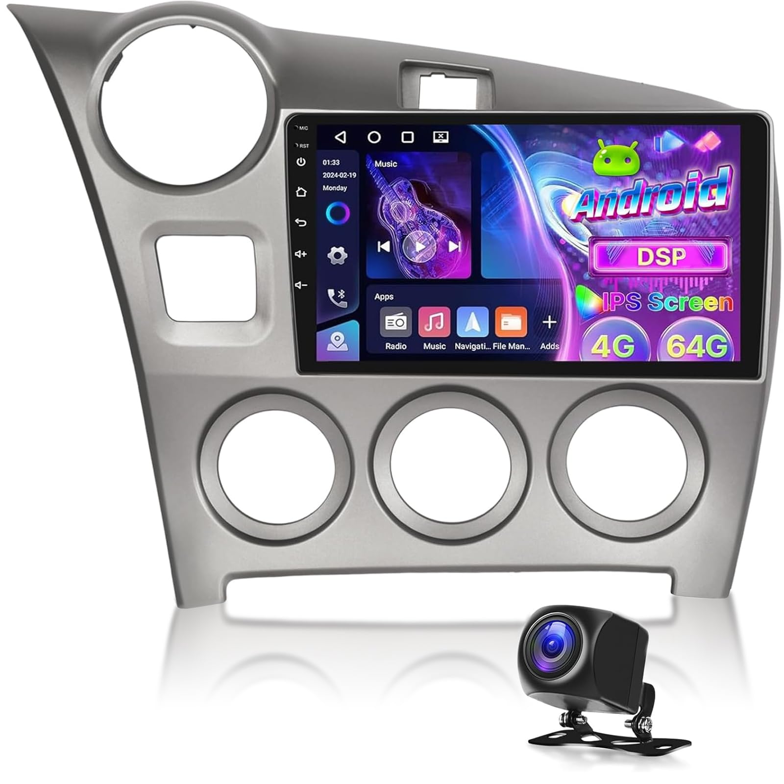 Photo 1 of [4+64G] Upgrade Car Stereo for Toyota Matrix 2009-2014: 9 inch IPS Touchscreen Android Radio - Wireless Carplay & Android Auto, 5G/WiFi, Custom Homepage, Multiple UI, DSP/EQ, SWC + AHD Backup Camera
